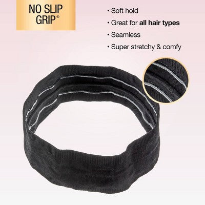 scunci No-Slip Grip Hosiery Nylon Headband - Black - All Hair