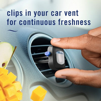Febreze Car Air Freshener Vent Clip Mango Splash - 2ct: Oil, Non-Powered