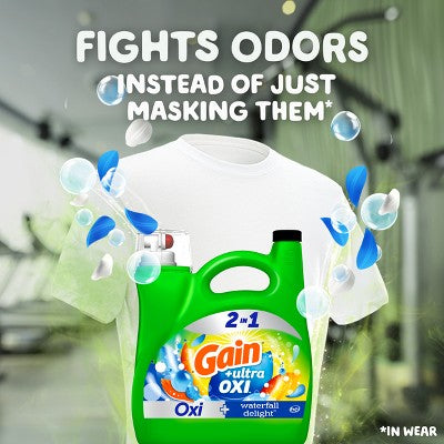 Gain + Ultra Oxi Waterfall Delight HE Deep Cleaning Concentrated Liquid Laundry Detergent 134 Loads - 194 fl oz (LOCAL PICKUP ONLY)