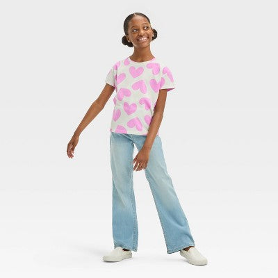 Girls' Mid-Rise Bootcut Jeans - Cat & Jack Light Wash 5 Slim