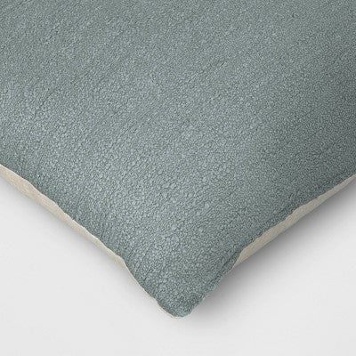 Oversized Square Cotton Boucle Reversible Throw Pillow with Linen Light Washed Green - Threshold (LOCAL PICKUP ONLY)