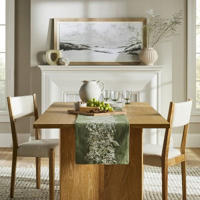 14"x72" Floral Table Runner - Threshold designed with Studio McGee: Modern Cotton Botanical Table Linens, Spring Decor