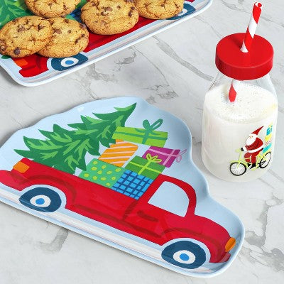 12oz Christmas Santa Tumbler with Straw Red - Wondershop: BPA-Free Kids Cup, Dishwasher-Safe, Holiday Drinkware