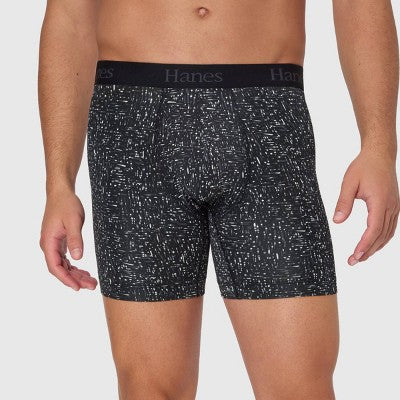 Hanes Originals Premium Super Stretch Boxer Briefs 3pk - Aqua Blue/Black S: Tagless, Moisture Wicking, Quick Drying