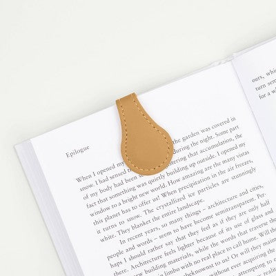 PU Leather 2pk Magnetic Bookmarks - Camel & Blue