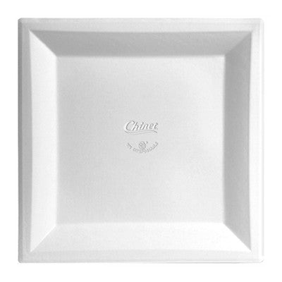 Chinet Classic Square Dinner Plate 9 1/2" - 18ct: Molded Fiber, Disposable Serveware, Solid Pattern