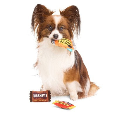 BARK Afraid of the Bark Halloween Trick-Or-Squeaks Candy Shaped Plush Dog Toy