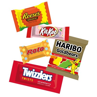 Reese's, Rolo, Twizzlers, Kit Kat Egg Hunt Assortment Chocolate & Sweets Laydown Bag Easter Candy - 35.6oz/110pc
