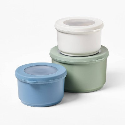 3pk Round Snack Container Set - Figmint