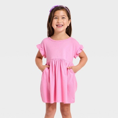 Toddler Girls' Short Sleeve Dress - Cat & Jack Pink 5T