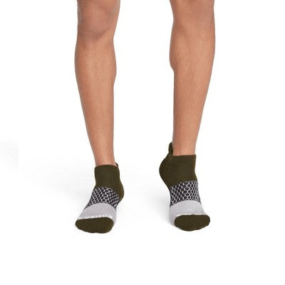 Bombas Men's Tri-Block Ankle Socks - Dark Olive 6-12