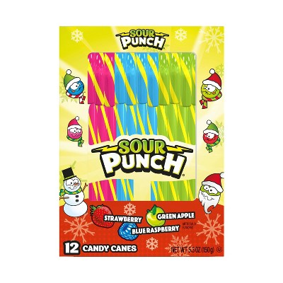 Sour Punch Christmas Candy Canes - 5.3oz / 12ct