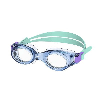 Speedo Adult Boomerang Swim Goggles - Blue/Clear: Latex-Free, Anti-Fog, Adjustable Strap