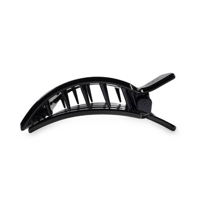 TELETIES Medium Flat Square Hair Clip - Jet Black