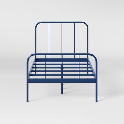 Twin Metal Kids' Bed Navy - Pillowfort: Twin Bed Frame, Reinforced Center Support, Powder-Coated Metal, Platform Design (LOCAL PICKUP ONLY)
