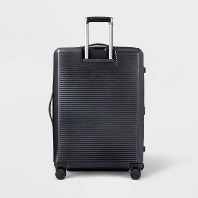 Signature Hardside Large Checked Spinner Suitcase Matte Black - Open Story