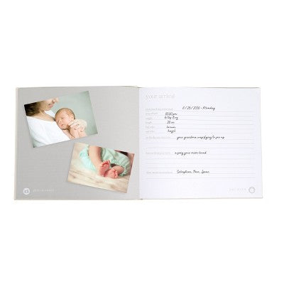 Pearhead Linen Babybook: Holds 80 Photos, 3 x 3 Inch Images, 64 Pages