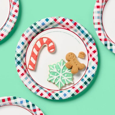 Holiday Disposable Plates - Red Green Plaid - 10" - 24ct - up&up