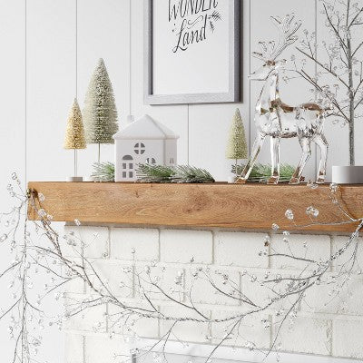 6' Acrylic Twig Christmas Decorative Wall Garland Silver - Wondershop