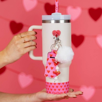 CharCharms 6pk 40oz Galentines Water Bottle Straws
