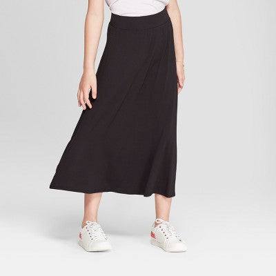 Girls' Maxi Skirt Black XS Midweight