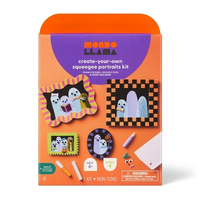 Halloween Craft Squeegee Ghost Portraits Painting Activity DIY Art Kits - Mondo Llama