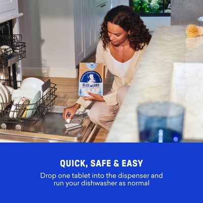 Blueland Fragrance Free Dishwasher Detergent Tablets - 62ct: Bleach-Free, Hypoallergenic, Vegan