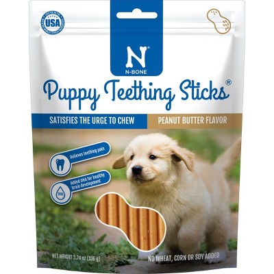 N-Bone Puppy Teething Chicken Flavor Dental and Hard Chew Dog Treat Sticks - 3.74oz