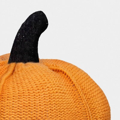 Pumpkin Shaped Knit Throw Pillow Orange- Hyde and EEK! Boutique: Halloween