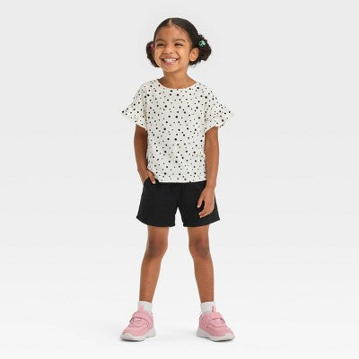 Toddler Girls' Polka Dots T-Shirt - Cat & Jack Off-White 3T