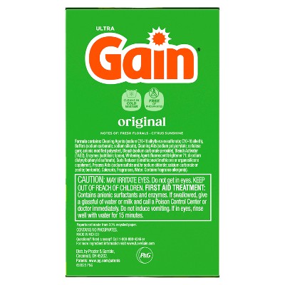 Gain Original HE Concentrated Laundry Detergent Powder 167 Loads - 154oz: Paraben-Free, Bleach-Free, Phosphate-Free