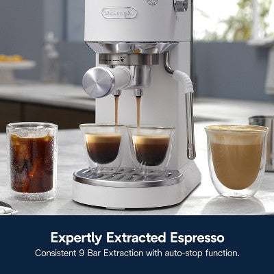 DeLonghi Dedica Duo Espresso and Cold Brew Machine with Milk Frother for Hot & Iced Coffee, Cappuccinos, Lattes & More Vanilla