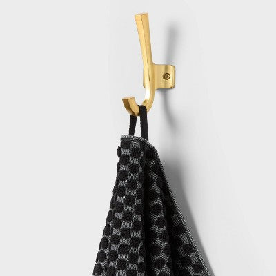 6pc Performance Plus Textured Dot Bath Towel Set Black - Threshold