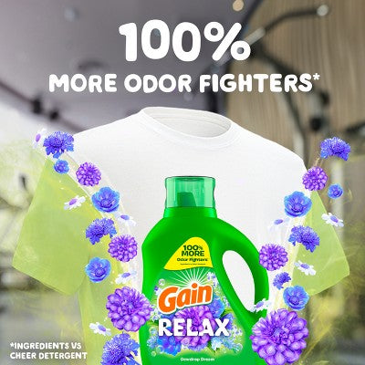 Gain Relax Dewdrop Dream Liquid Laundry Detergent 61 Loads - 88 fl oz