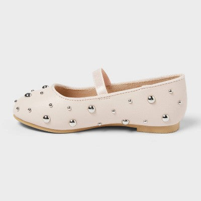 Toddler Girls Heather Stud Ballet Flats - Cat & Jack Blush 8T