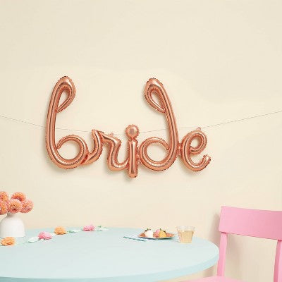 Bride' Balloon Banner Rose Gold - Spritz. For Bachelorette Parties and Bridal Showers