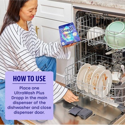 Dropps Dish UltraWash Plus Biobased Detergent Pods - Unscented - 40ct