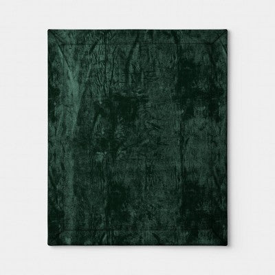 Solid Plush Throw with Faux Shearling Reverse Green - Threshold