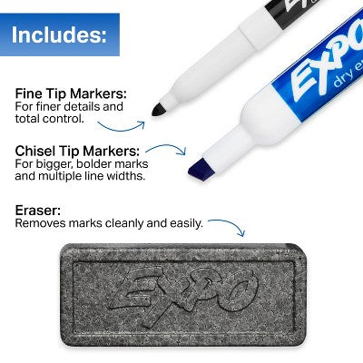 Expo 11ct Low Odor Dry Erase Markers Bus Points Starter Set with Eraser