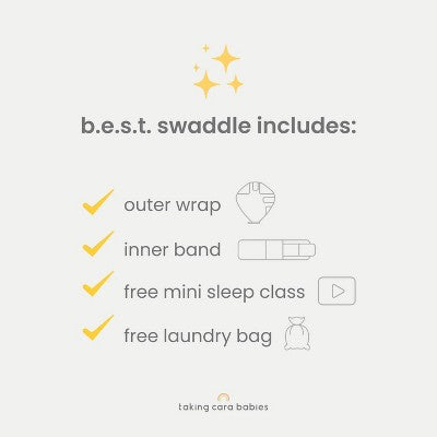 Taking Cara Babies B.E.S.T. Swaddle - Cream - 0-6m
