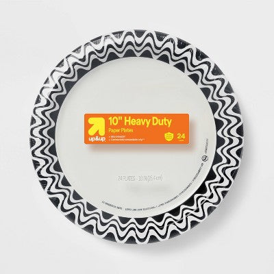 Halloween Disposable Plates - Black - 10" - 24ct - up&up