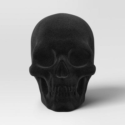 Plastic Flocking Skull Figurine - Hyde and EEK! Boutique Black