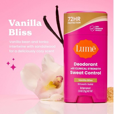 Lume Deodorant Plus Sweat Control Clinical Strength Smooth Solid Stick Antiperspirant - Vanilla Bliss - 2.6oz