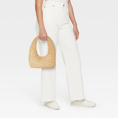 Casual Raffia Shoulder Bag - Universal Thread Tan