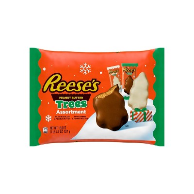 Reese's Christmas Assorted Milk Chocolate and White Creme Peanut Butter Trees Candy - 18.6oz