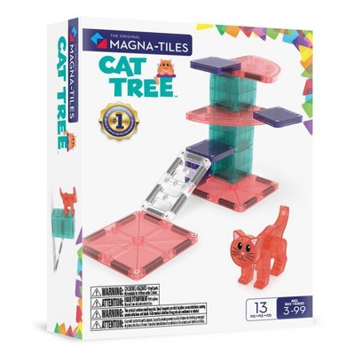 MAGNA-TILES Cat Tree Magnetic Building Set: Educational Math, Creative Engineering, Fine Motor Skill Development, 10 Pieces