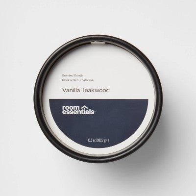 2-Wick Ceramic Jar Candle Vanilla Teakwood 13.5oz - Room Essentials