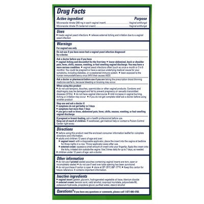 Monistat 3-Dose Yeast Infection Treatment 3 Ovule Inserts & External Itch Cream - 3ct