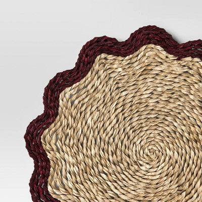 2pk Woven Charger Scallop Red - Threshold