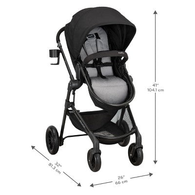 Evenflo Pivot Modular Travel System with LiteMax Infant Car Seat with Anti-Rebound Bar - Oxford Black (LOCAL PICKUP ONLY)